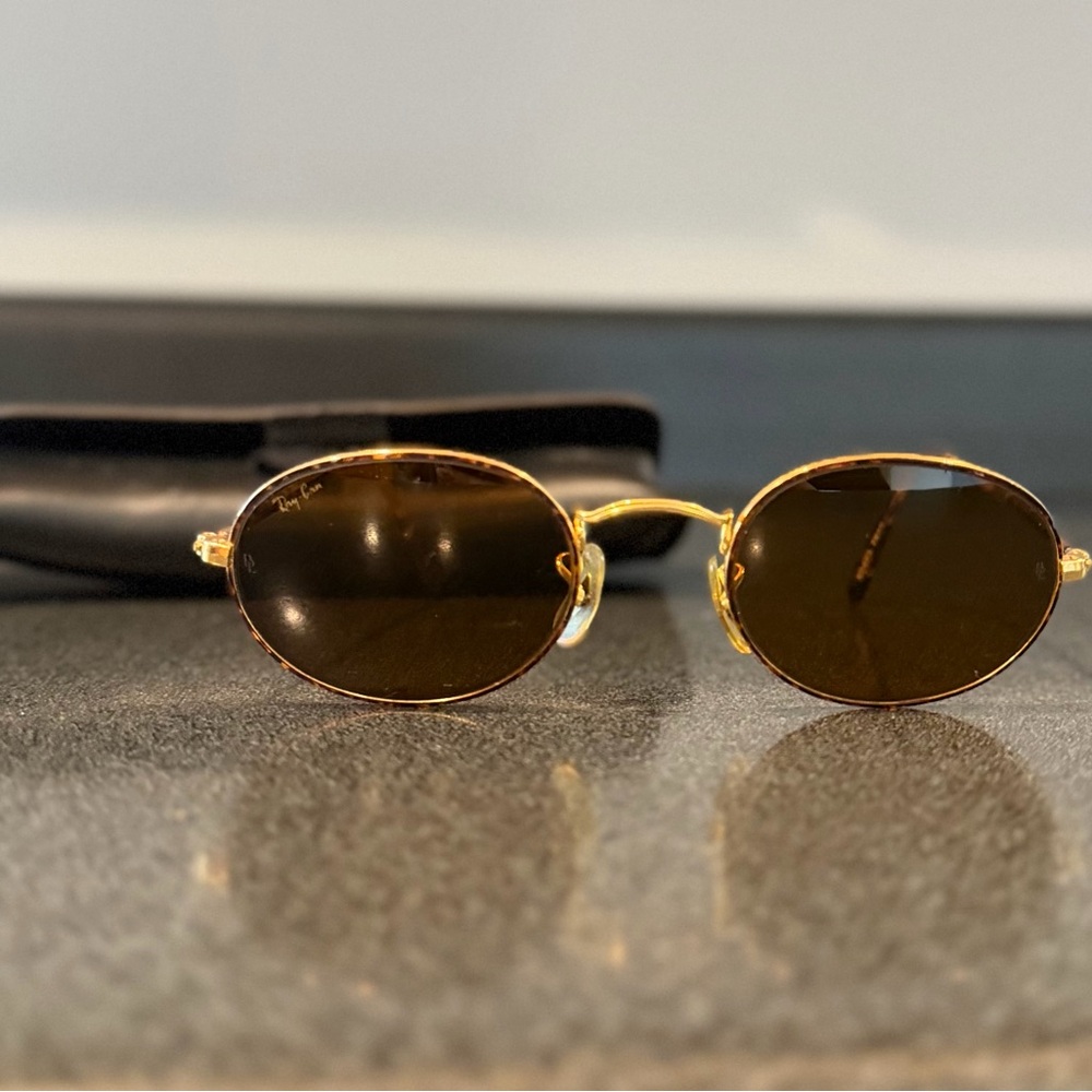 Ray-Ban Gold Frame Sunglasses with Tortoise Arms